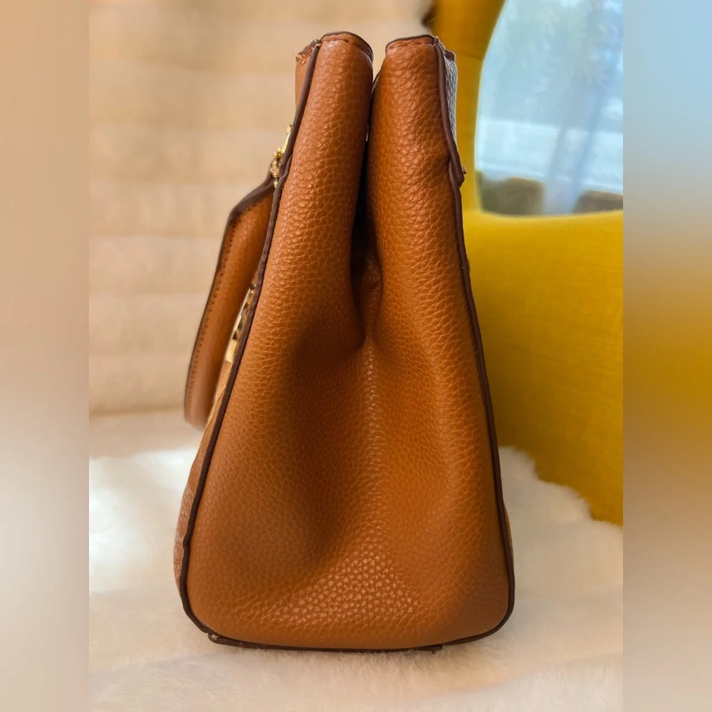 Anne Klein Basket Weave and Leather Satchel - Picture 6 of 9